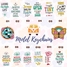 Load image into Gallery viewer, Faith-based, Mom, Teacher Motel Keychains – Retro Charm for Modern Adventures - Ol-O12 (Misc)