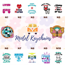 Load image into Gallery viewer, Nurse Healthcare Worker Inspired Motel Keychains – Retro Charm for Modern Adventures N1-N10