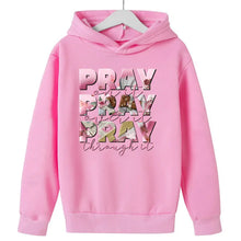 Load image into Gallery viewer, Pray On It, Pray Over it, Pray Through It Design Trendy Iron-on Heat Transfer