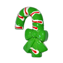 Load image into Gallery viewer, Christmas Holiday Brooch Green Peppermint Stick Resin Cabochon Pin