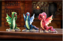Load image into Gallery viewer, Dragon Trio See Hear And Speak No Evil Dragons Polyresin Figurine
