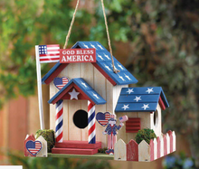 Load image into Gallery viewer, God Bless the America Patriotic Wood Birdhouse