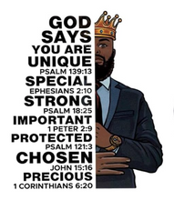 Load image into Gallery viewer, God Says You Are Unique Male Design Trendy Iron-on Heat Transfer