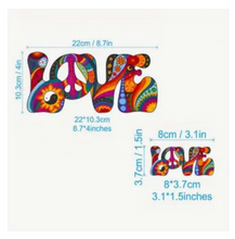 Load image into Gallery viewer, Vibrant Hippie Psychedelic Bold Love Design Trendy Iron-on Heat Transfer