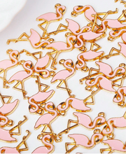 Load image into Gallery viewer, Pink Flamingo Charms Mobile Dust Plug Backpack Zipper Pull Tag