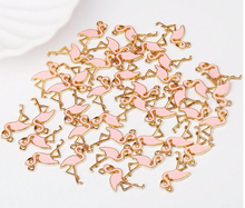 Load image into Gallery viewer, Pink Flamingo Charms Mobile Dust Plug Backpack Zipper Pull Tag