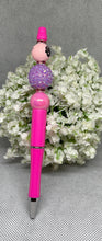 Load image into Gallery viewer, Pink pen with decorative beads on a gray background