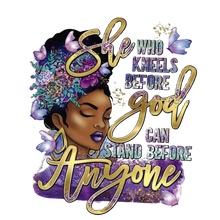 Load image into Gallery viewer, She who Kneels before God Purple Design Trendy Iron-on Heat Transfer