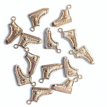 Load image into Gallery viewer, Gold Gym Shoe Sneaker Charms Mobile Dust Plug Backpack Zipper Pull Tag