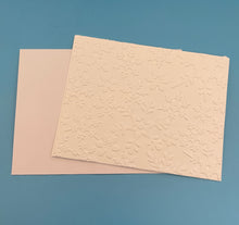 Load image into Gallery viewer, Snow Flowers Embossed Holiday Cards, White Holiday Cards Set, Handmade Elegant Greeting Cards, Textured Stationery, Minimalist