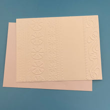 Load image into Gallery viewer, Swirls & Ribbons Embossed Holiday Cards, White Holiday Cards Set, Handmade Elegant Greeting Cards, Textured Stationery, Minimalist