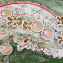 Load image into Gallery viewer, Baby Shower Toddler Rocking Horse Cupcake Wrappers and Picks for Baby Shower Party Decorations (Set of 12)