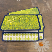 Load image into Gallery viewer, Batik Floral & Diamonds Navy Unique Handmade Greeting Cards & Notecards Blank inside with Envelope