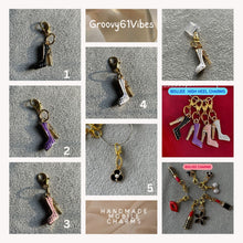 Load image into Gallery viewer, Purple Boujee Enamel High Heels Charms Inlaid Rhinestones Mobile Accessory