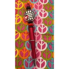 Load image into Gallery viewer, Soccer fans red and black Custom Handmade Beaded Pen