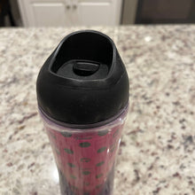 Load image into Gallery viewer, Barbie Pink & Black Polka Dots 16 oz. Plastic Travel Cup Mug (Pre-owned)