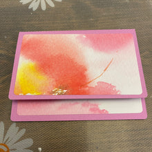 Load image into Gallery viewer, Pink Pastel Unique Handmade Greeting Cards Note Cards Blank inside & Envelope
