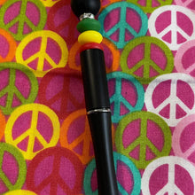 Load image into Gallery viewer, Black pen with colorful beads Custom Handmade Beaded Pen