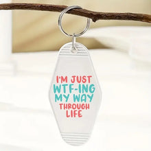 Load image into Gallery viewer, Sassy Anti-Social Sarcastic Motel Keychains – Retro Charm for Modern Adventures - Al-A12