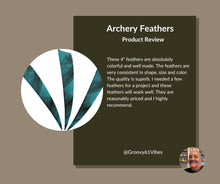 Load image into Gallery viewer, XXRRP ARCHERY 25 Pack 4 Inch Shield Cut Vanes Archery Arrow Fletch Turkey Feather Fletches Right/Left Wing Fletching for DIY Hunting Target Shooting (Right Wings, Teal)