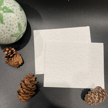 Load image into Gallery viewer, Snowflakes Embossed Holiday Cards, White Holiday Cards Set, Handmade Elegant Greeting Cards, Textured Stationery, Minimalist