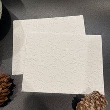 Load image into Gallery viewer, Snowflakes Embossed Holiday Cards, White Holiday Cards Set, Handmade Elegant Greeting Cards, Textured Stationery, Minimalist