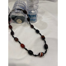 Load image into Gallery viewer, Black Onyx Sordorax Jet Black Crystals - Handcrafted Crystal Beaded 22" Necklace