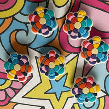Load image into Gallery viewer, Colorful Flower - Retro 70s Boho Wish for Peace Groovy Hippie Shoe Charm