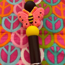 Load image into Gallery viewer, Pink yellow butterfly beaded Custom Handmade Beaded Pen