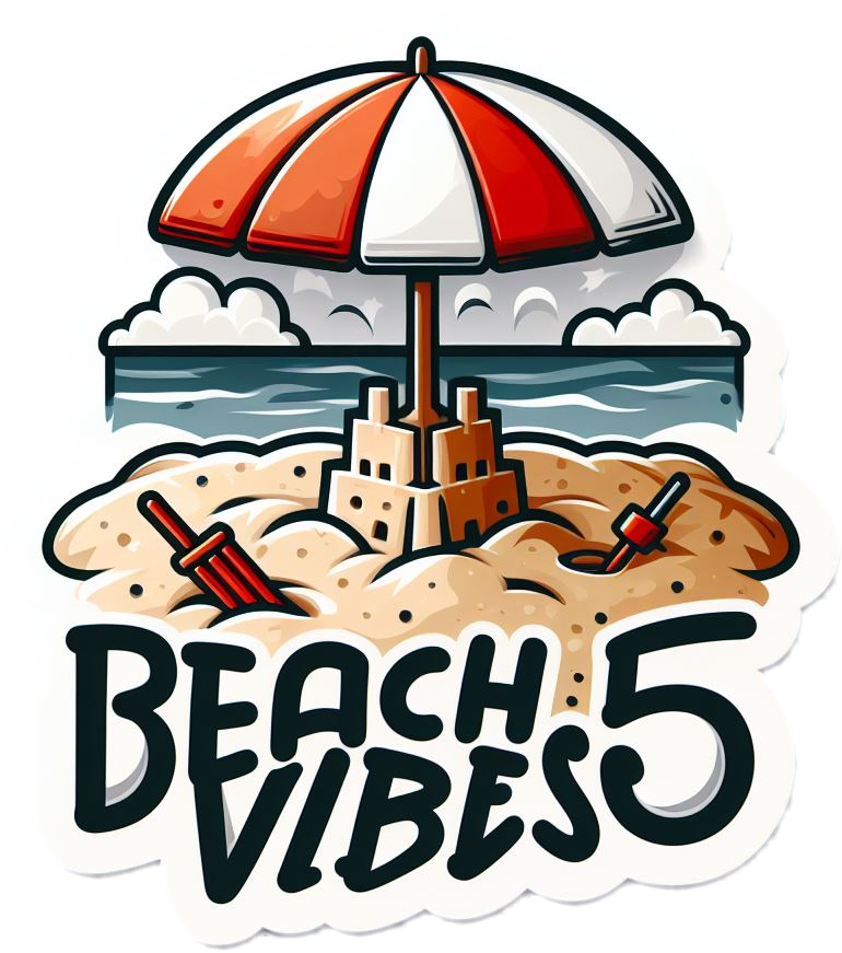 Beach Vibes Sand Castle Vinyl Stickers