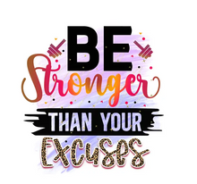 Load image into Gallery viewer, Be Stronger than Your Excuses Design Trendy Canvas Tote Bag Customizable Iron-On Graphic