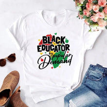 Load image into Gallery viewer, Black Educator by Popular Demand Africa Map Design Trendy Iron-on Heat Transfer