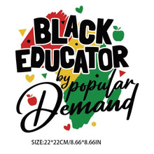 Load image into Gallery viewer, Black Educator by Popular Design Trendy Canvas Tote Bag Customizable Iron-On Graphic