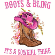 Load image into Gallery viewer, Cowgirl Boots & Hat Design Trendy Iron-on Heat Transfer