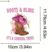 Load image into Gallery viewer, Cowgirl Boots & Hat Design Trendy Iron-on Heat Transfer