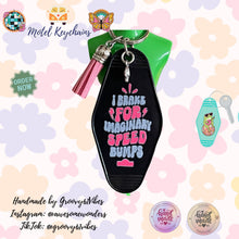 Load image into Gallery viewer, Groovy Peace Driving Motel Keychains – Retro Charm for Modern Adventures (DR1-DR12)