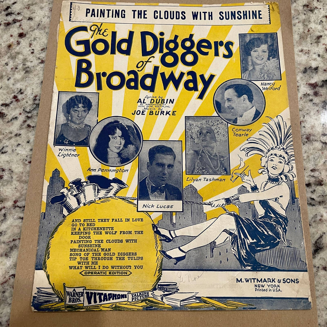 Vintage The Gold Digger of Broadway Music Score Al Dubin Magazine (Pre-Owned)