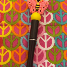 Load image into Gallery viewer, Pink yellow butterfly beaded Custom Handmade Beaded Pen