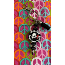 Load image into Gallery viewer, Hocus pocus coffee keychain with Custom Handmade Bead Bar About 3" Long