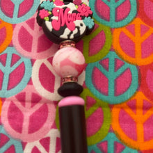 Load image into Gallery viewer, Pink and black mama beaded Custom Handmade Beaded Pen