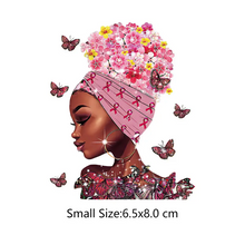 Load image into Gallery viewer, Cancer Awareness Pink Ribbon Design Trendy Canvas Tote Bag Customizable Iron-On Graphic