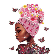 Load image into Gallery viewer, Cancer Awareness Pink Ribbon Design Trendy Canvas Tote Bag Customizable Iron-On Graphic