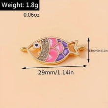Load image into Gallery viewer, Goldfish Charms Inlaid Rhinestones Mobile Dust Plug Backpack Pull Tag Interchangeable Gold Fish