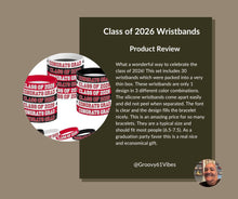 Load image into Gallery viewer, Gatherfun Graduation Decorations : Congrats Grad Wristband Silicone Bracelets - Graduation Party Favors & Class of 2026 Decorations, Gifts for Grads!,30Pack, 2 Designs (Green Black)