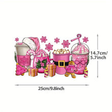 Load image into Gallery viewer, Pink Coffee Latte Design Trendy Canvas Tote Bag Customizable Iron-On Graphic