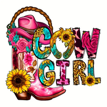 Load image into Gallery viewer, Pink Cowgirl Boots Design Trendy Canvas Tote Bag Customizable Iron-On Graphic