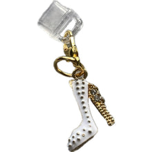 Load image into Gallery viewer, White Boujee Enamel High Heels Charms Inlaid Rhinestones Mobile Accessory