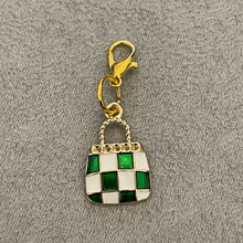 Load image into Gallery viewer, Boujee Bling green checkered purse Charm - Purses & Handbags Mobile Charm