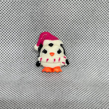 Load image into Gallery viewer, Christmas Holiday Brooch Little Penguin in Santa Claus Hat Resin Cabochon Pin