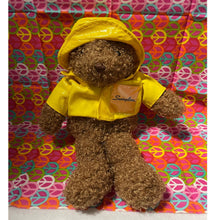 Load image into Gallery viewer, Yellow Rain Gear Swingline Curly Teddy Bear Plush Stuffed Animal